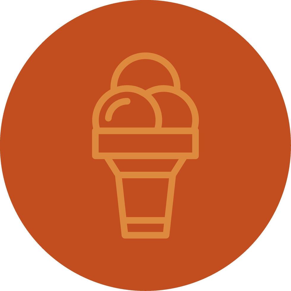 Ice Cream Cone Line Multi color Icon vector