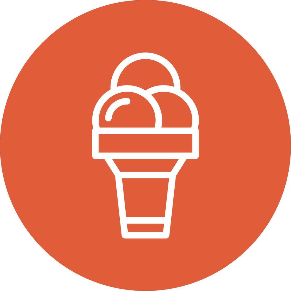 Ice Cream Cone Outline Circle Icon vector