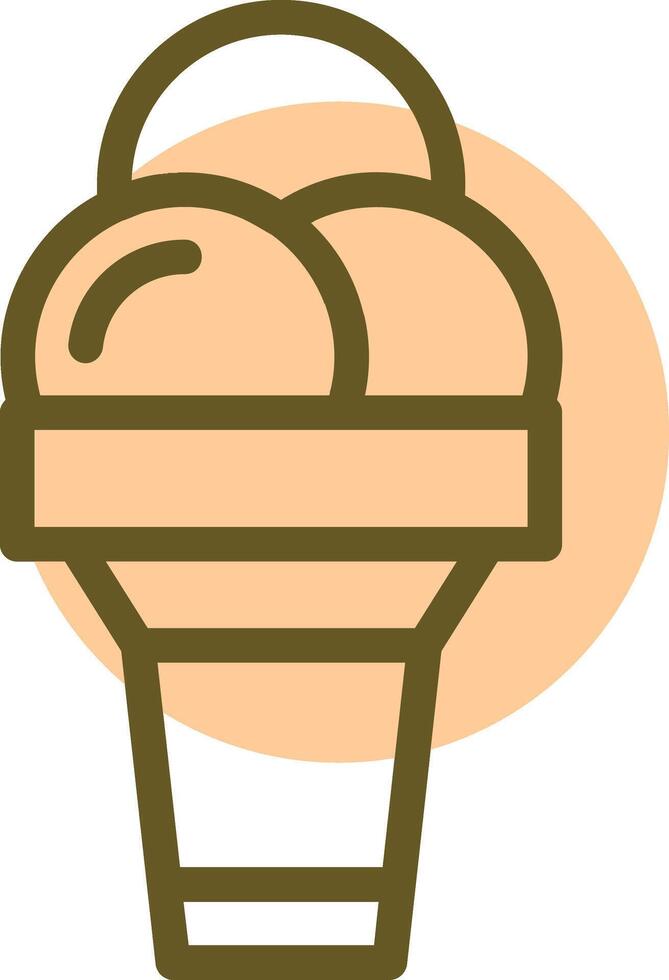 Ice Cream Cone Linear Circle Icon vector