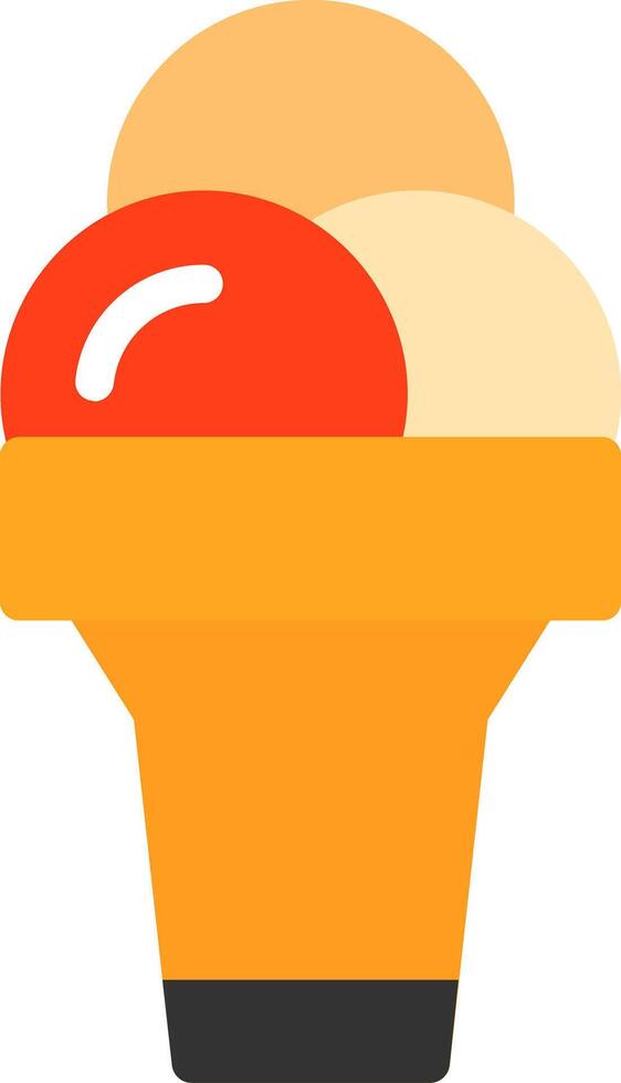 Ice Cream Cone Flat Icon vector