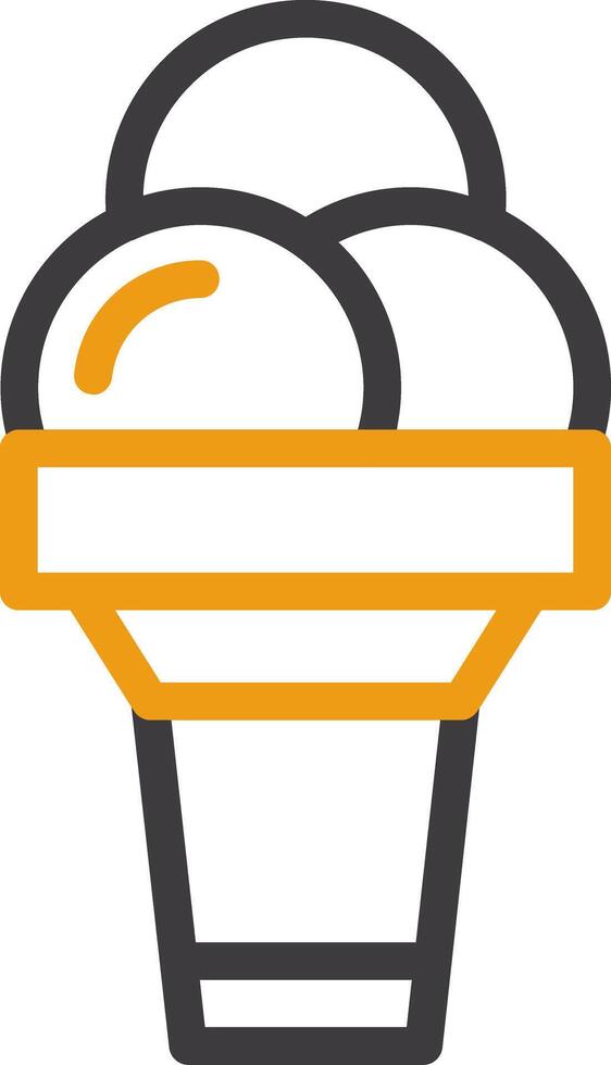 Ice Cream Cone Line Two Color Icon vector