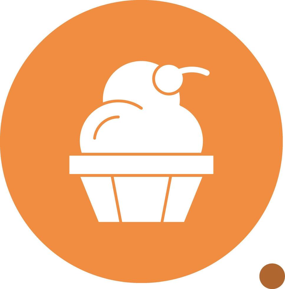 Cupcake Glyph Shadow Icon vector