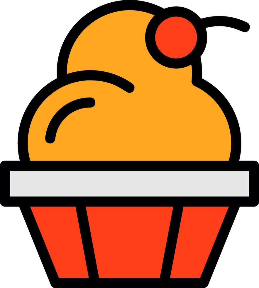 Cupcake Line Filled Icon vector