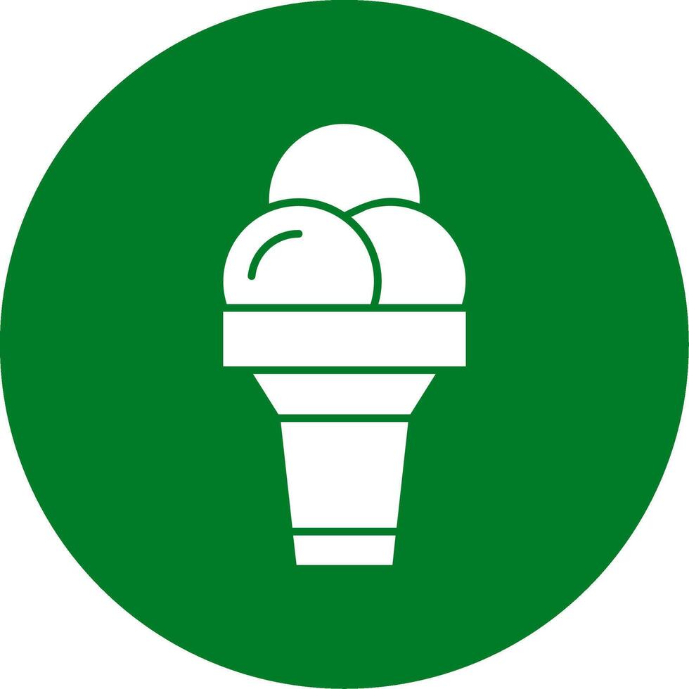 Ice Cream Cone Glyph Circle Icon vector