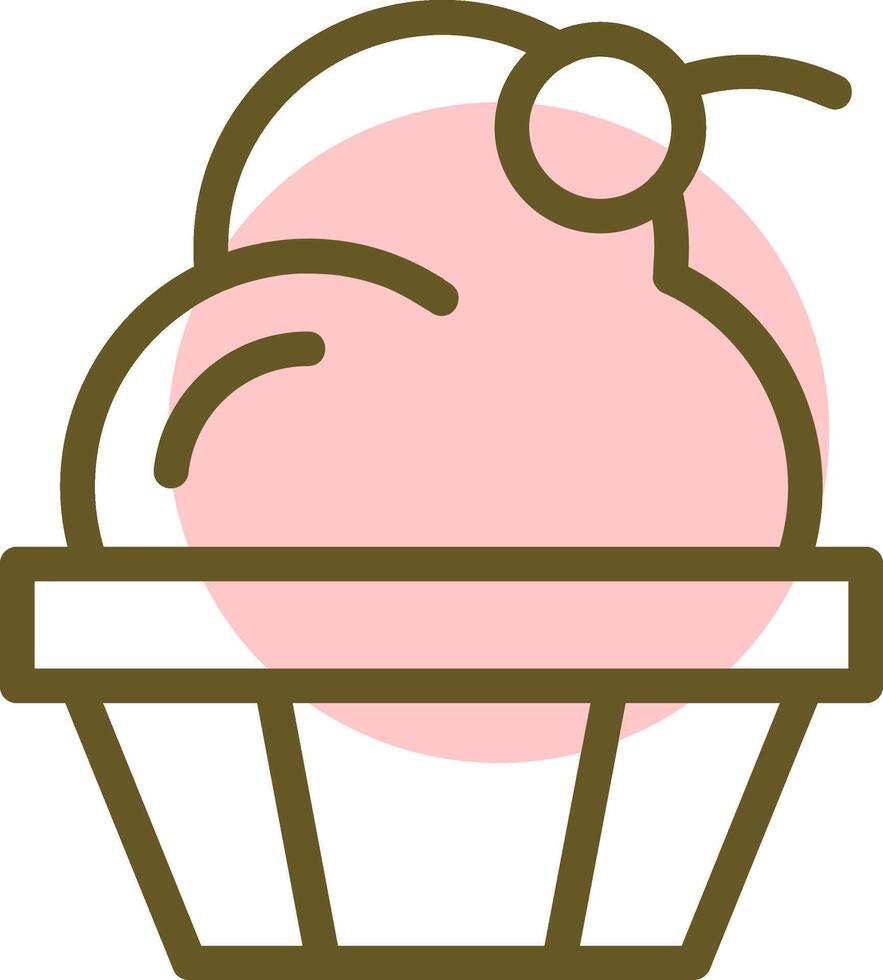 Cupcake Linear Circle Icon vector