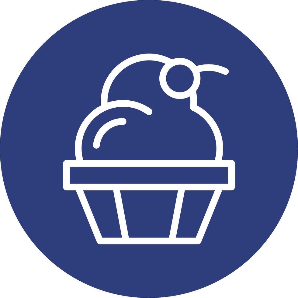 Cupcake Outline Circle Icon vector