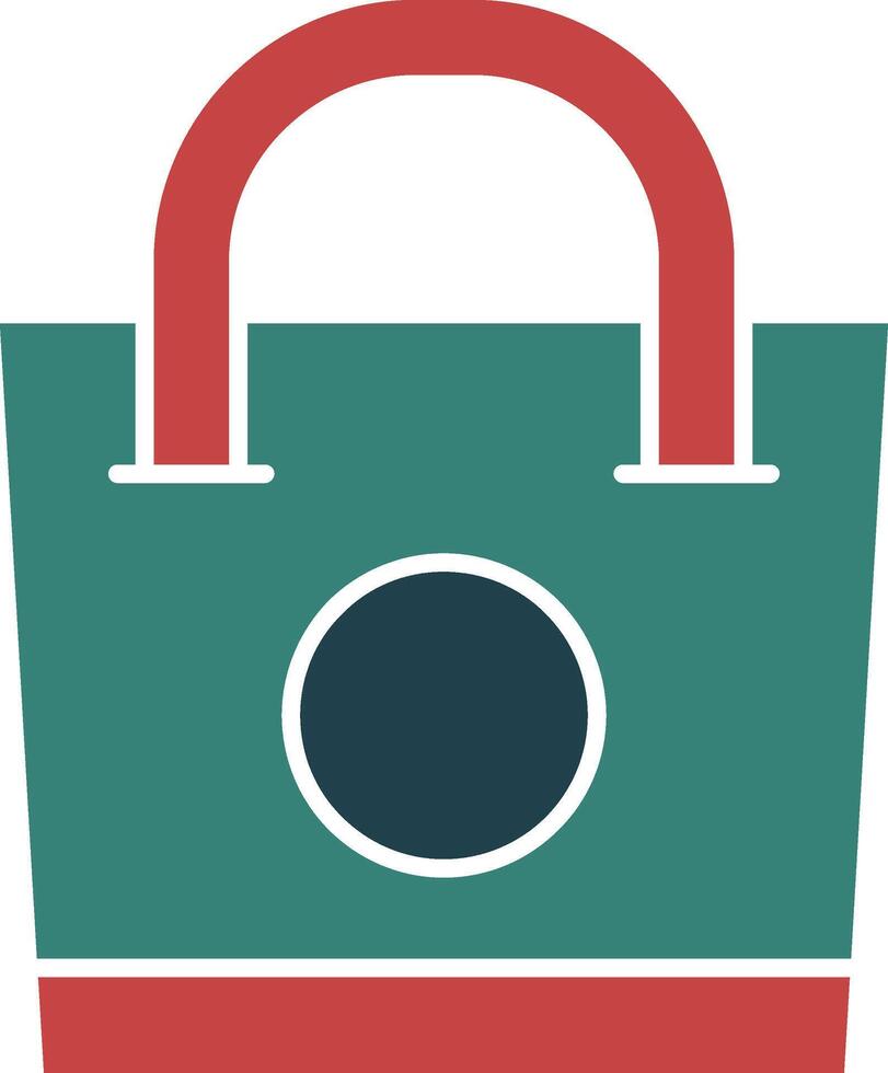 icono de dos colores de glifo de bolsa de compras vector