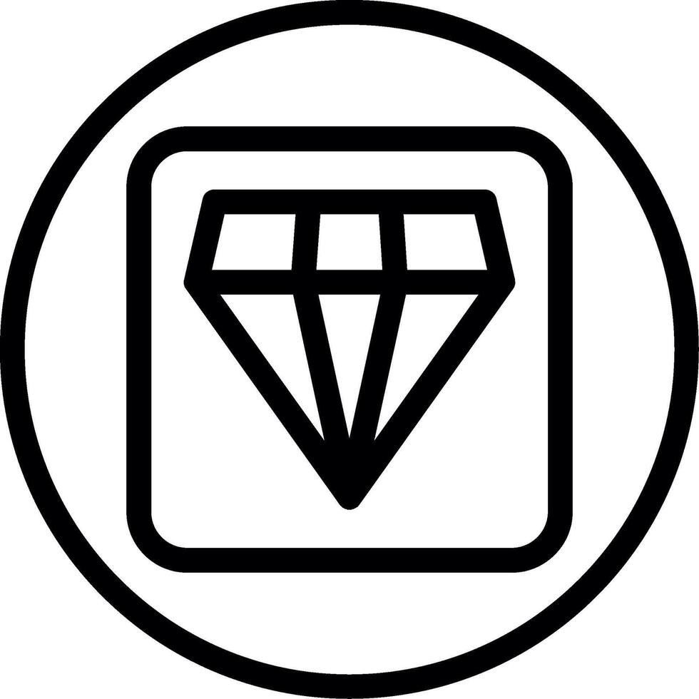 icono de línea de diamante vector