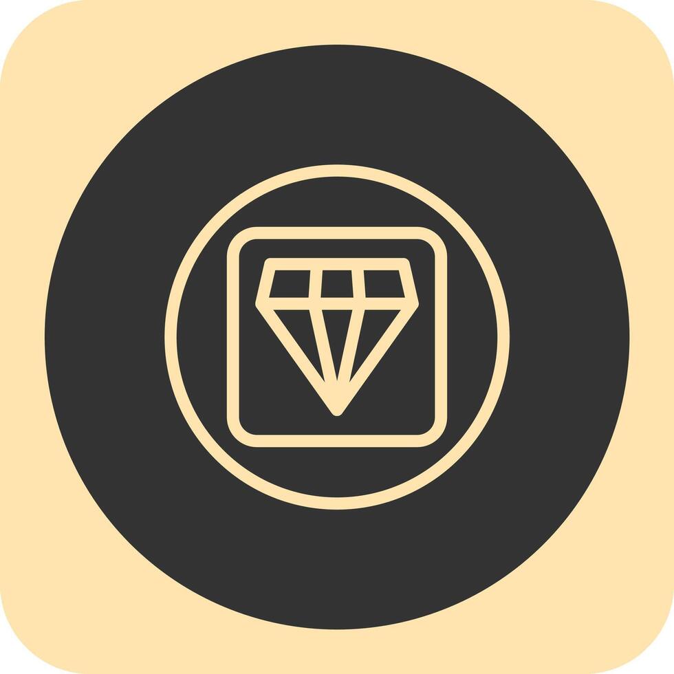 Diamond Linear Round Icon vector