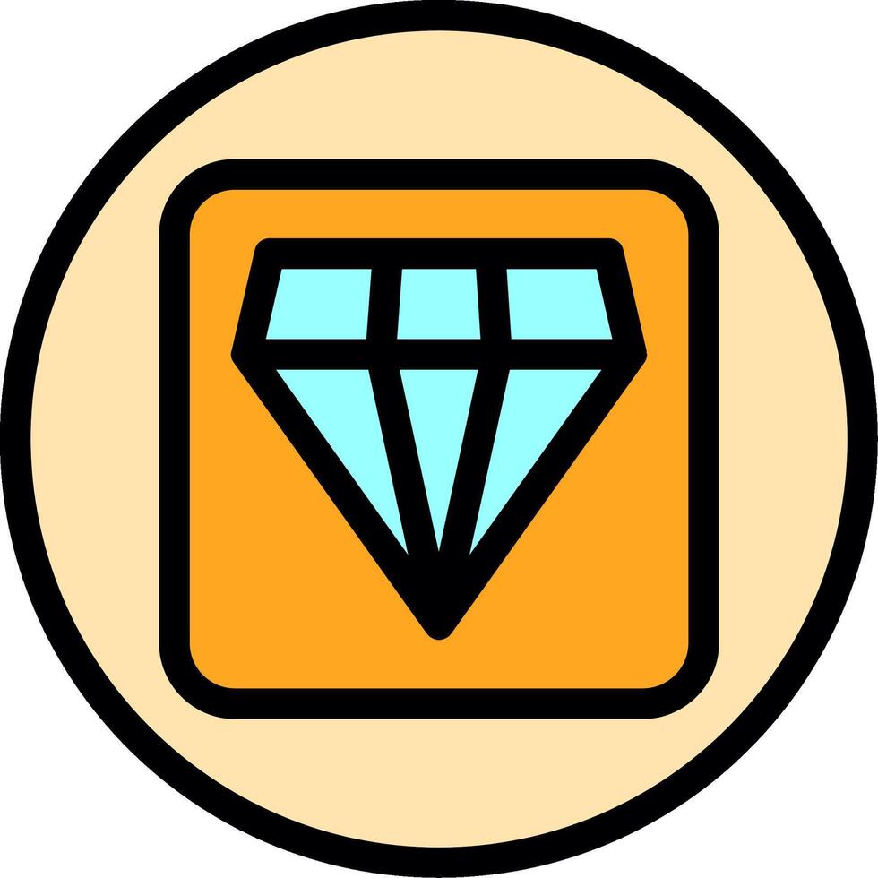 Diamond Line Filled Icon vector
