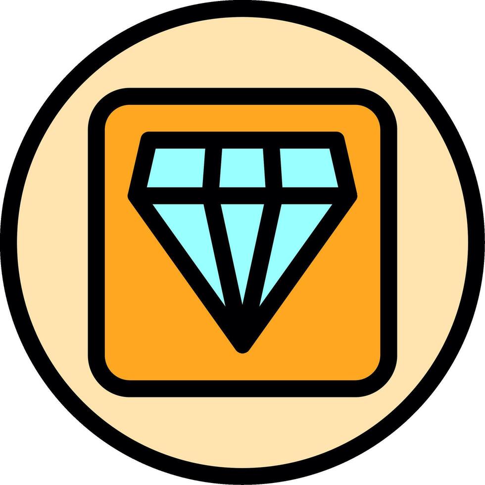 Diamond Line Filled Icon vector