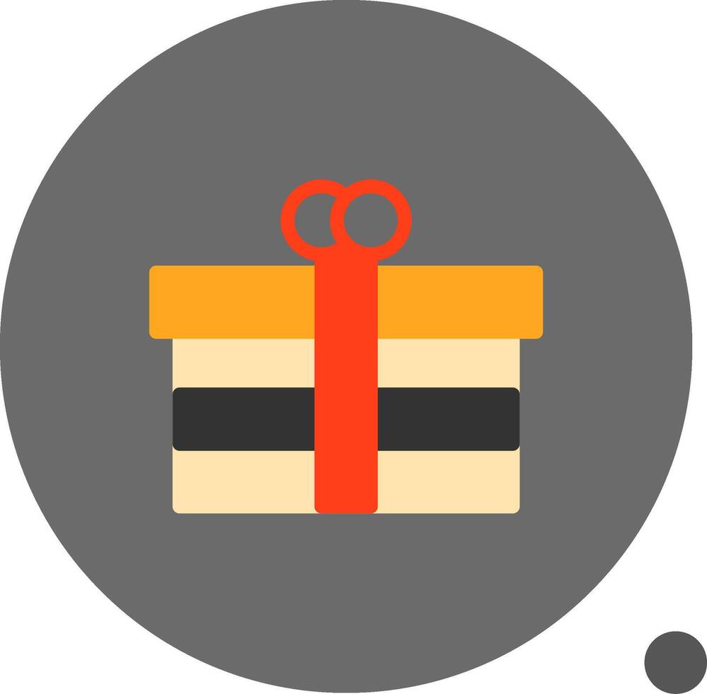 Gift Box Flat Shadow Icon vector