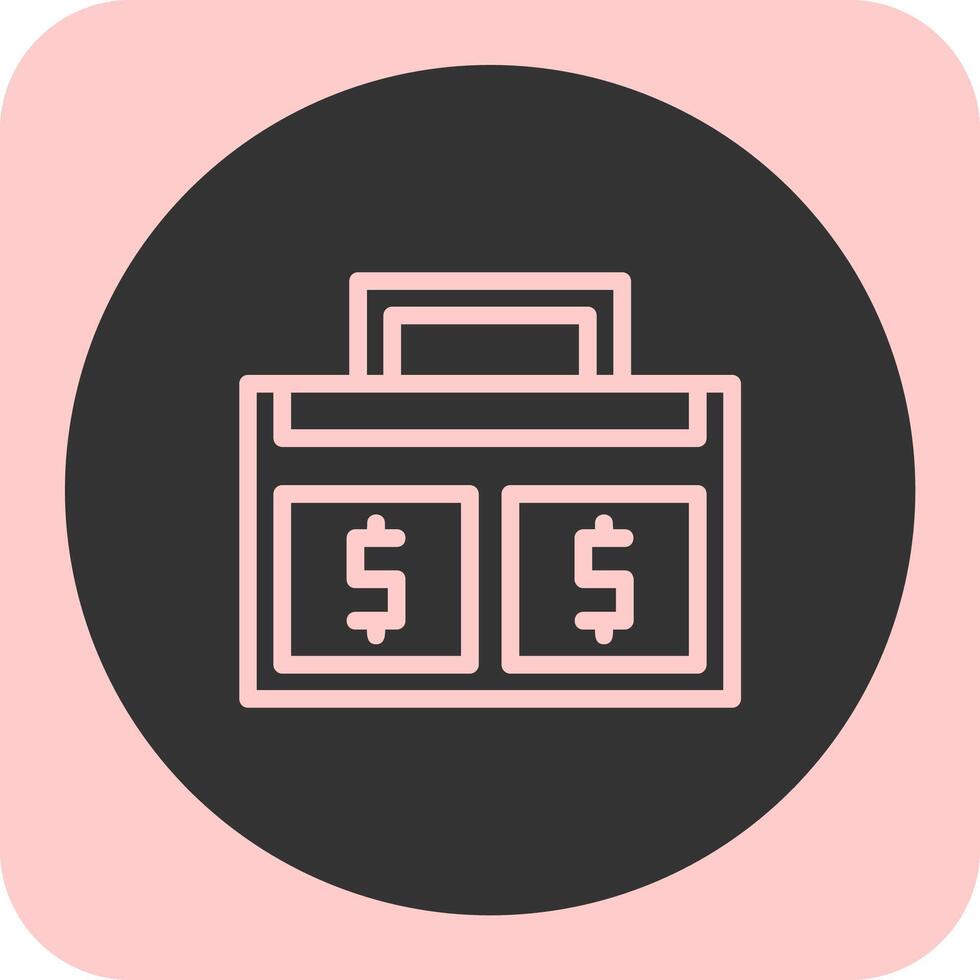 Money Bag Linear Round Icon vector