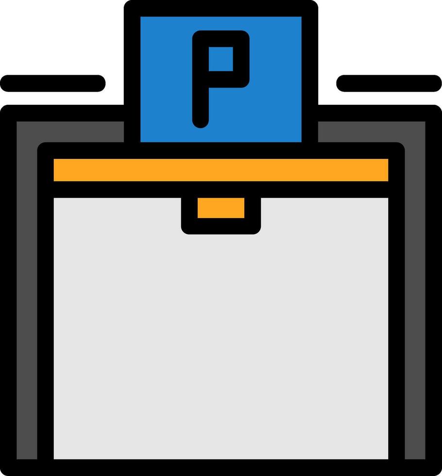 Parking garage Line Filled Icon vector