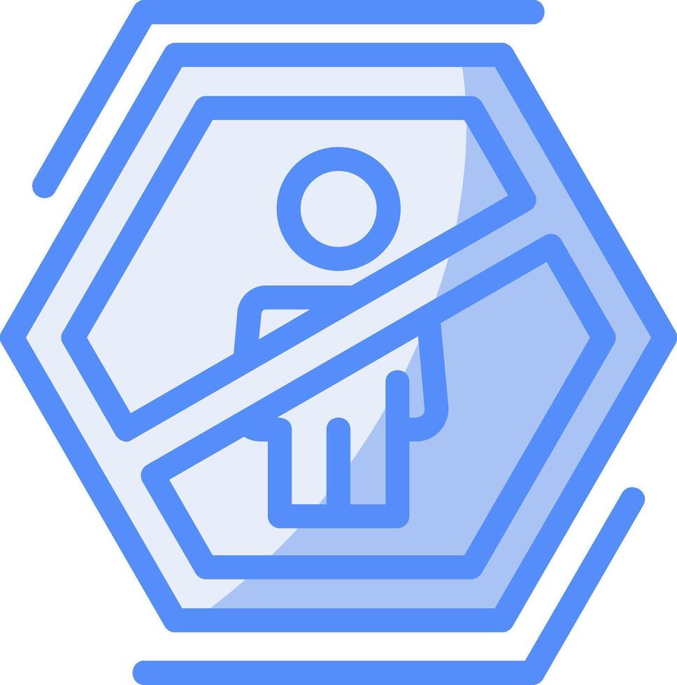 No standing Line Filled Blue Icon vector