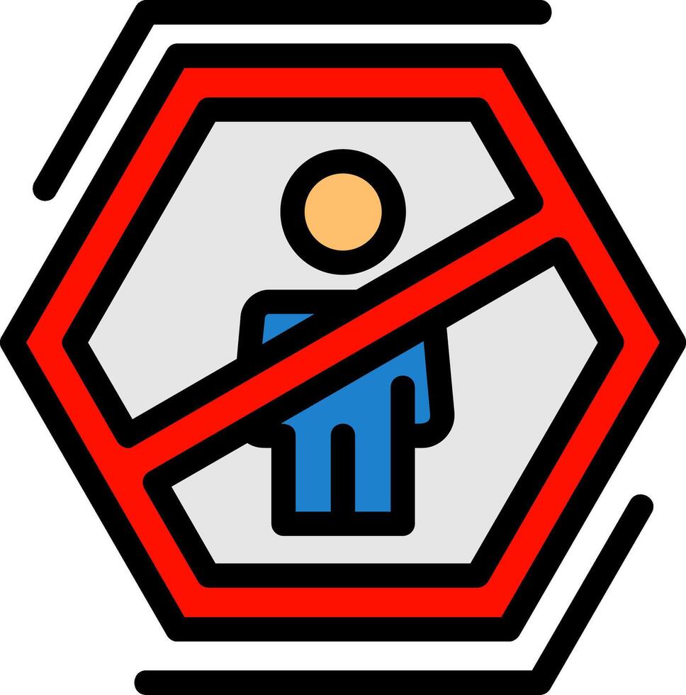 No standing Line Filled Icon vector
