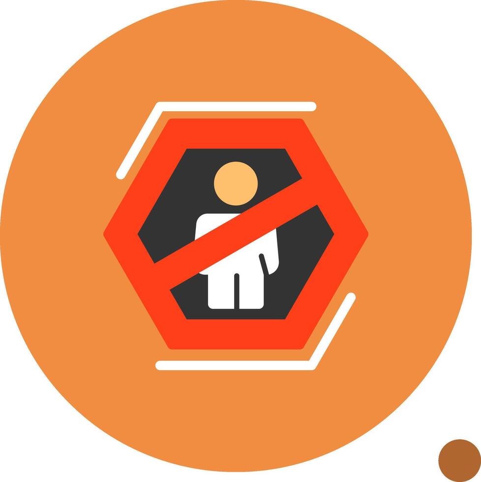 No standing Flat Shadow Icon vector