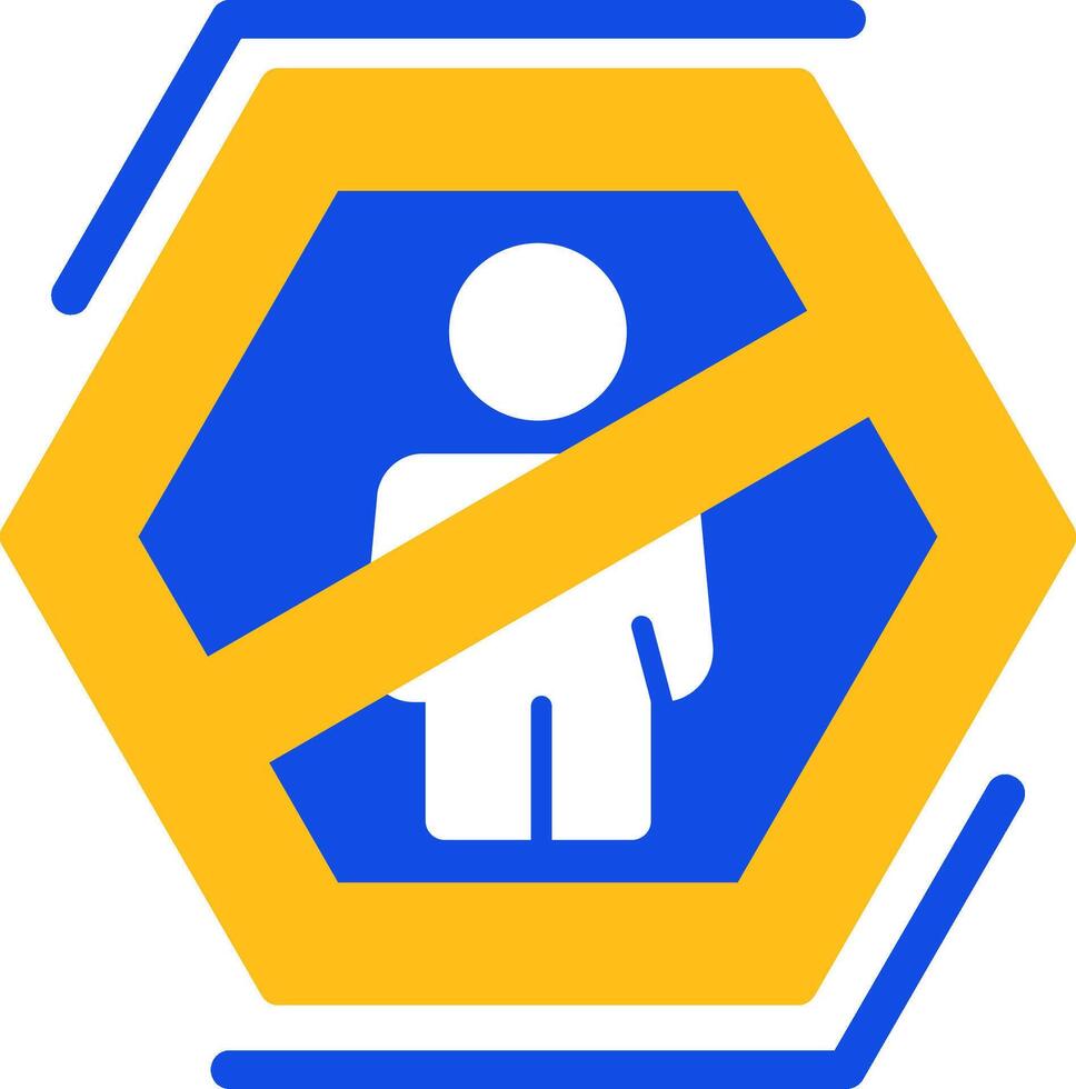 No standing Flat Two Color Icon vector