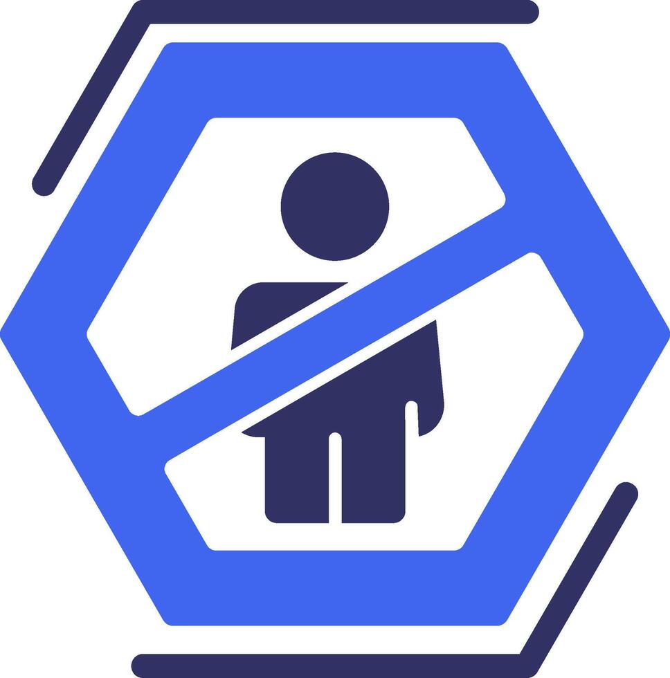 No standing Solid Two Color Icon vector