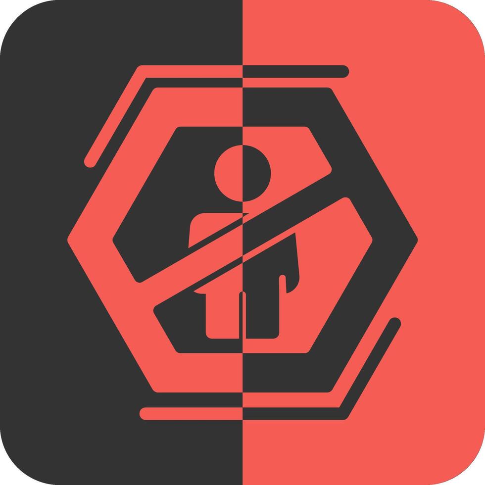 No standing Red Inverse Icon vector