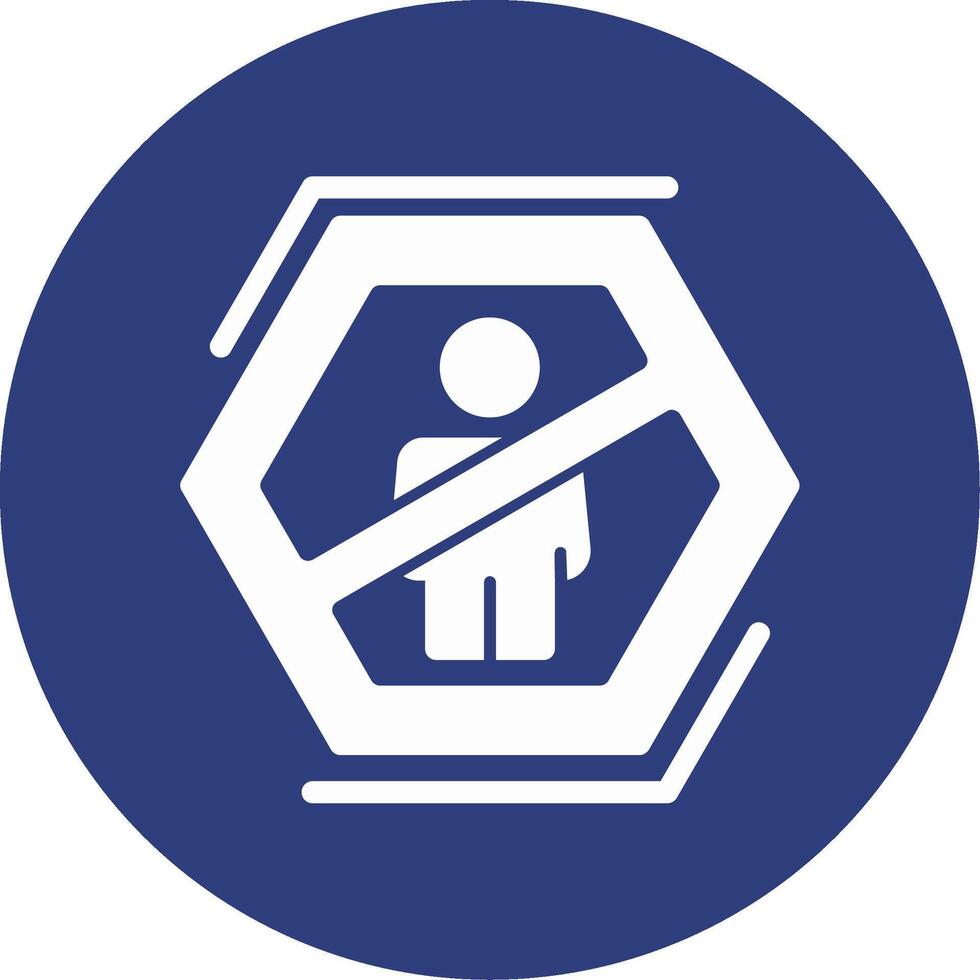 No standing Glyph Circle Icon vector