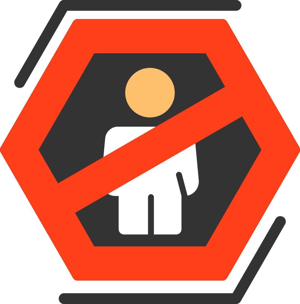 No en pie plano icono vector