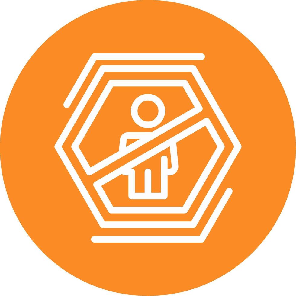 No standing Outline Circle Icon vector