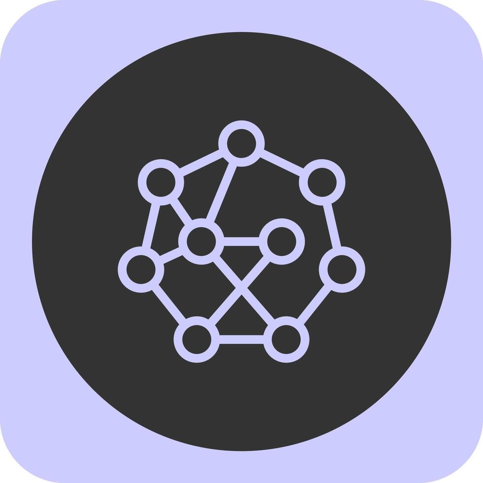 Neural Network Linear Round Icon vector