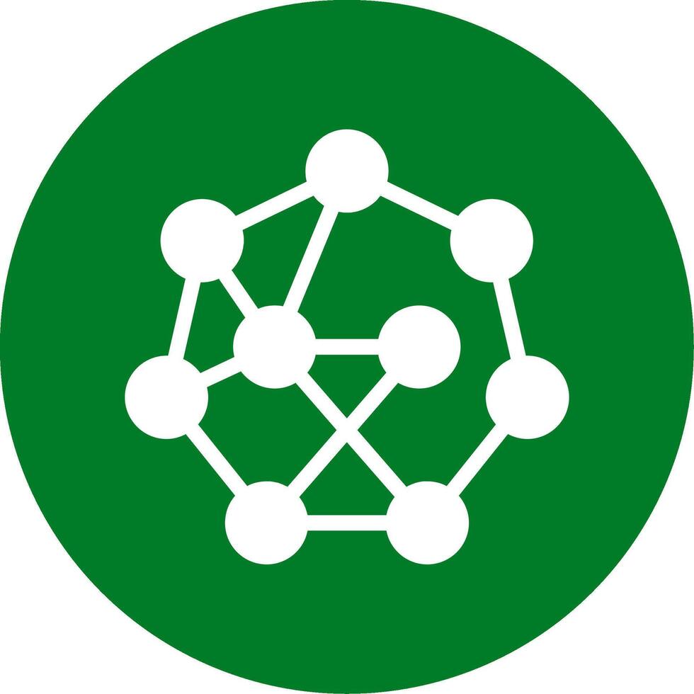 Neural Network Glyph Circle Icon vector