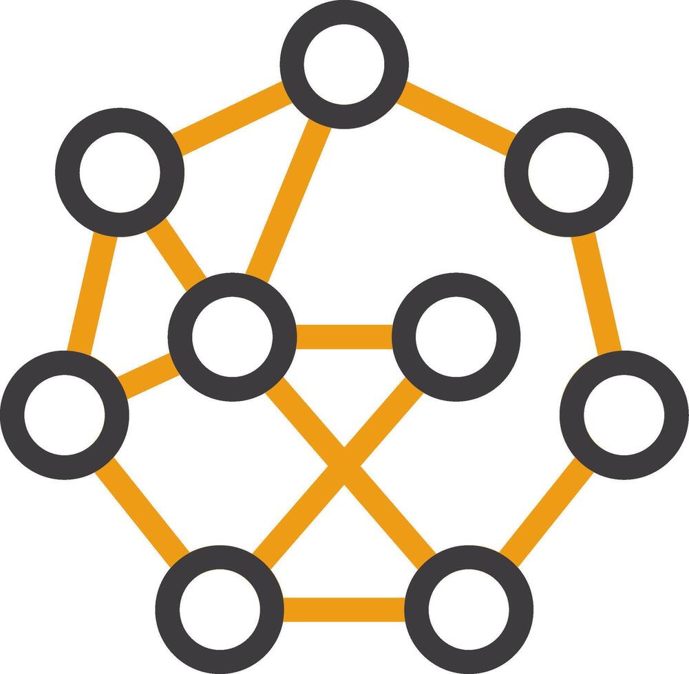 Neural Network Line Circle Icon vector