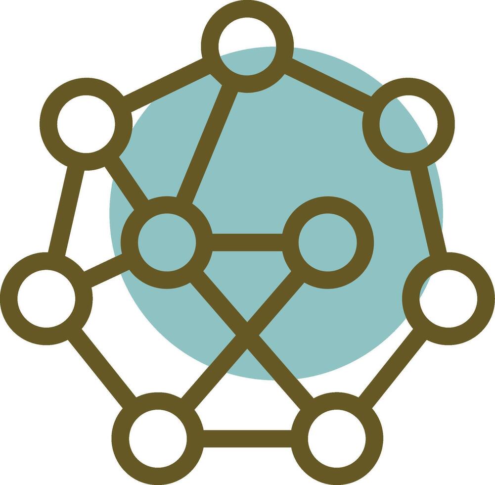 Neural Network Linear Circle Icon vector