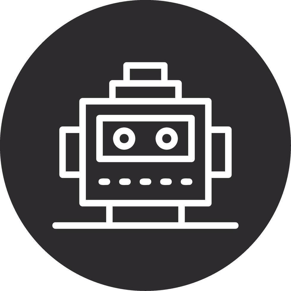 Robot Head Inverted Icon vector