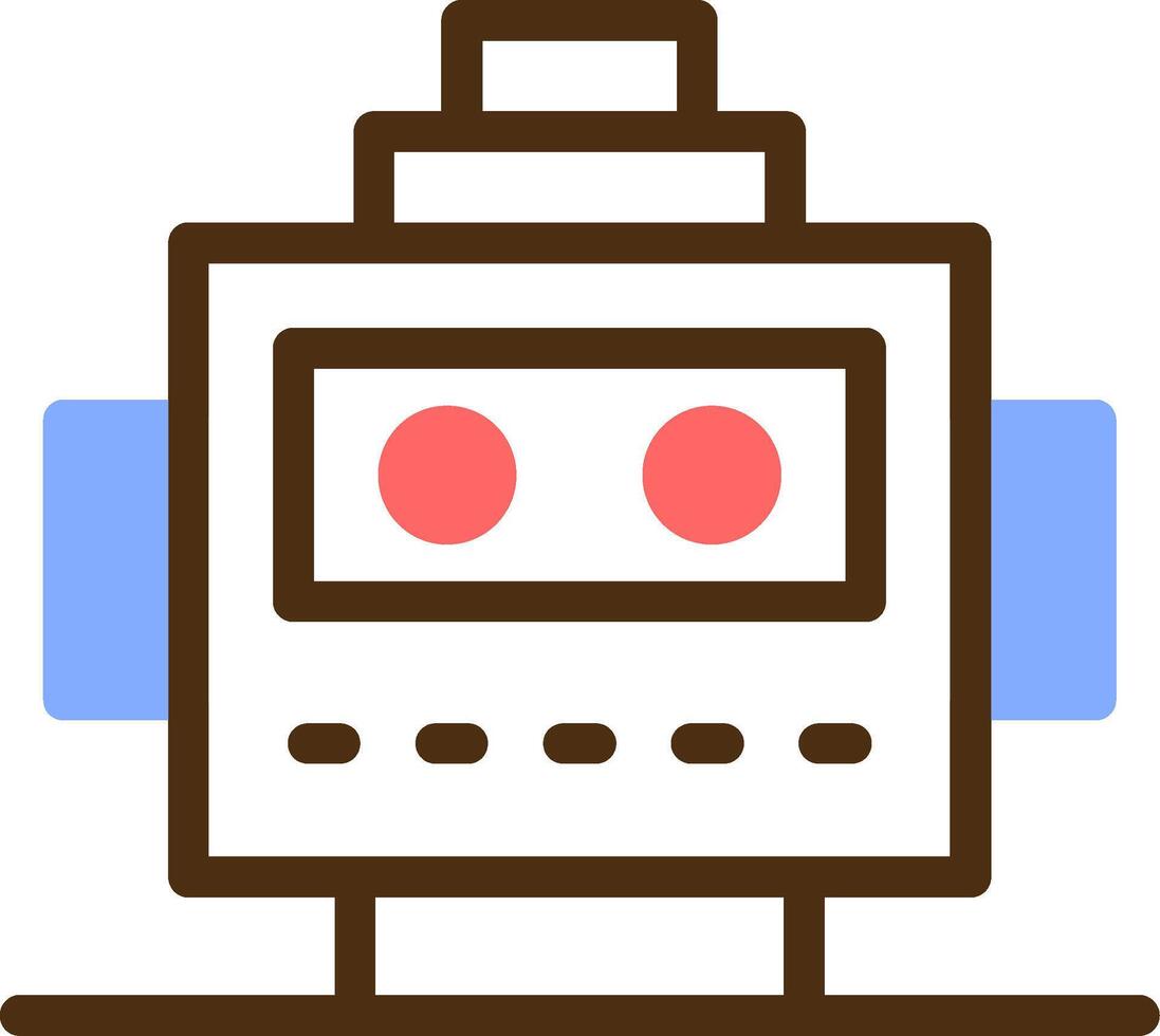 robot cabeza color lleno icono vector