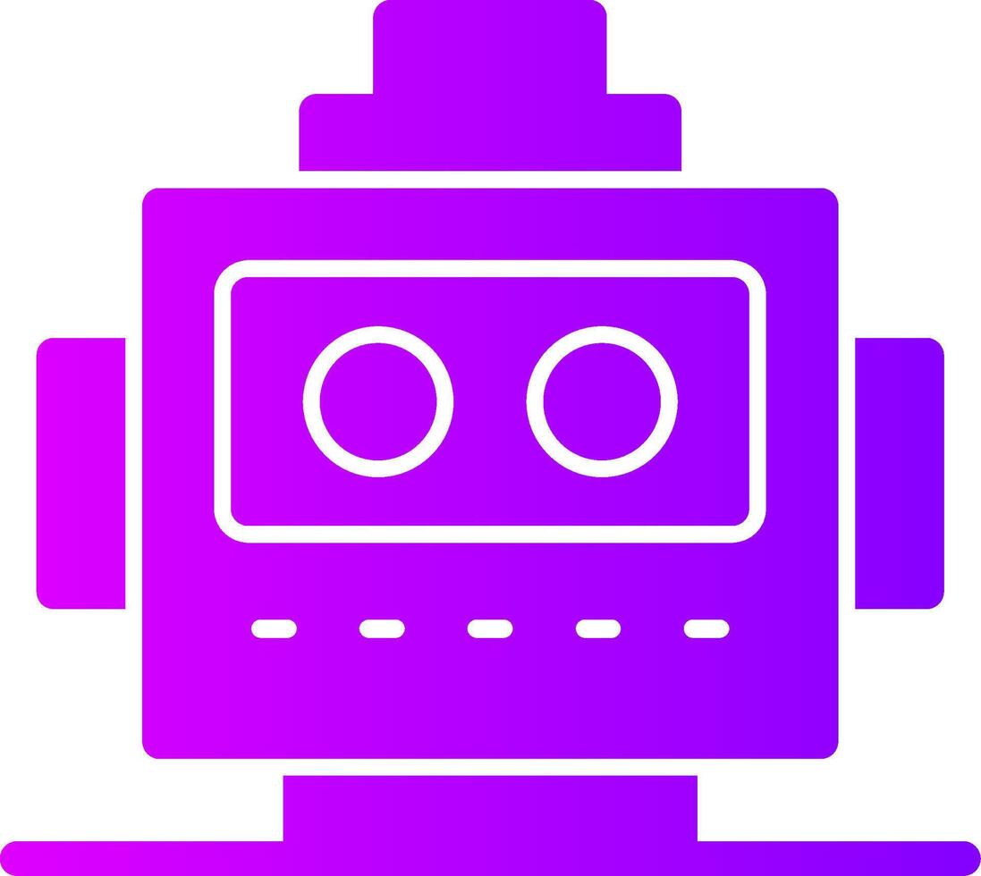 Robot Head Solid Multi Gradient Icon vector