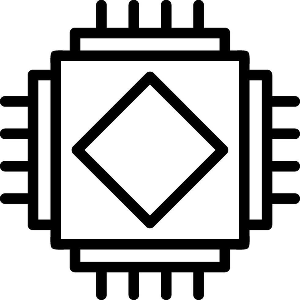 AI Chip Line Icon vector