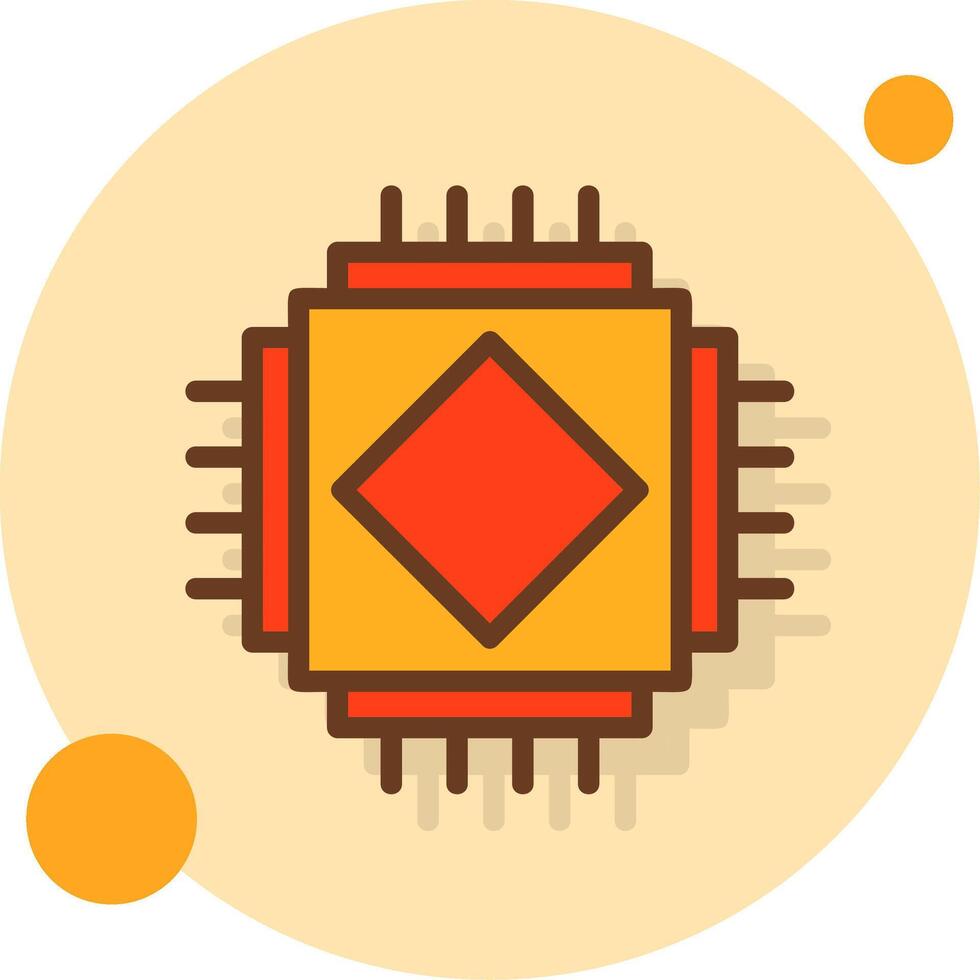 AI Chip Filled Shadow Circle Icon vector