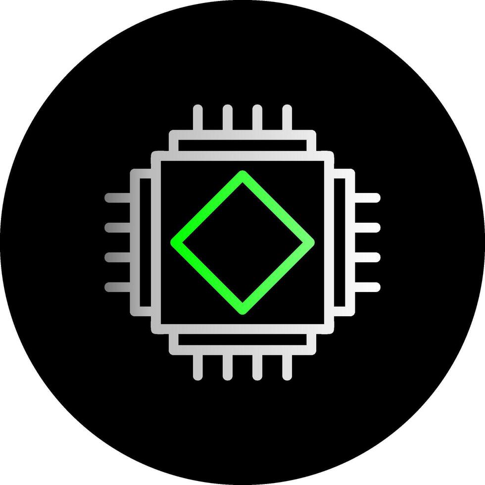 AI Chip Dual Gradient Circle Icon vector
