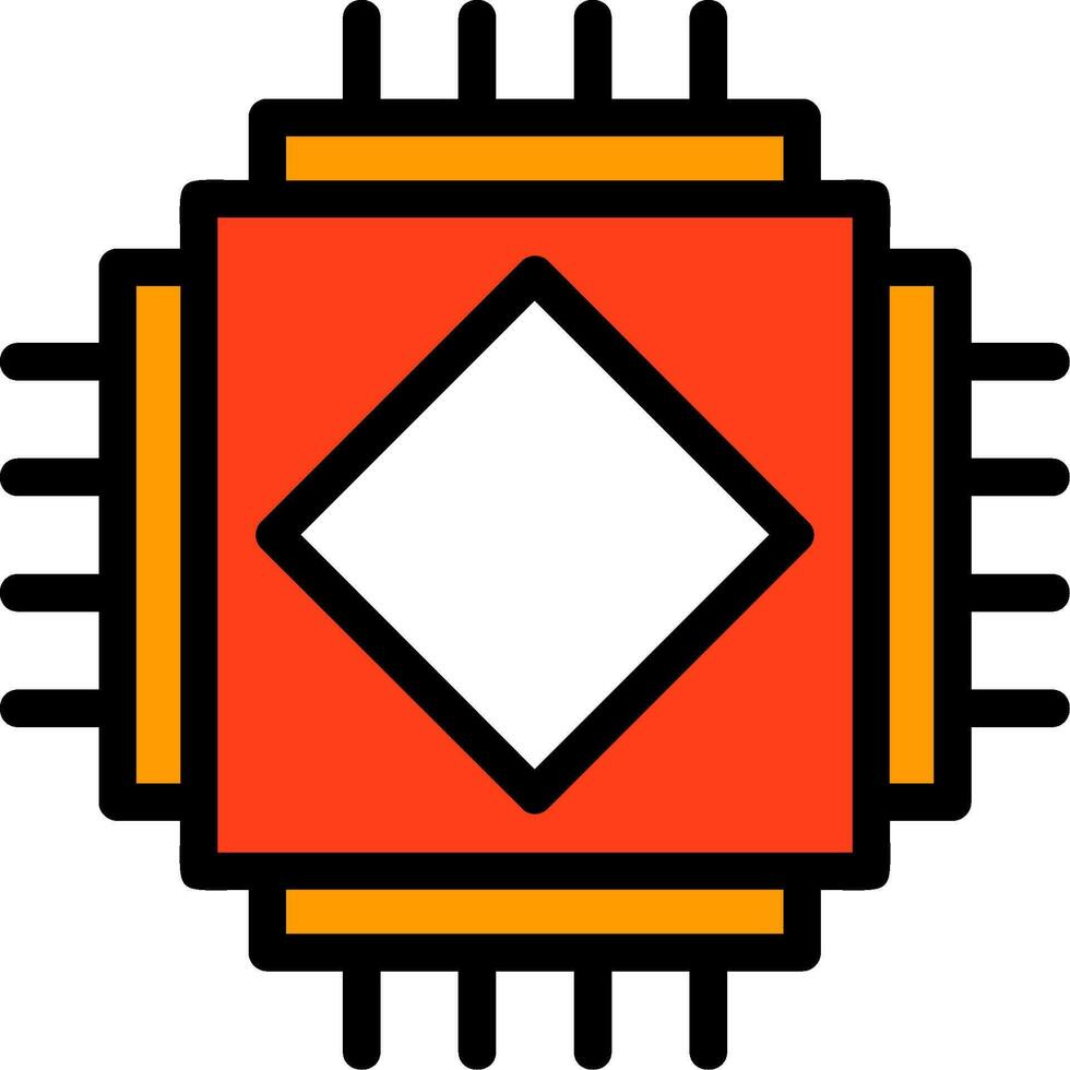 AI Chip Line Filled Icon vector