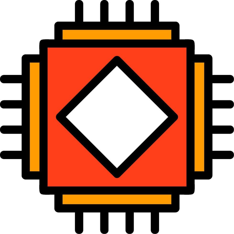 ai chip línea lleno icono vector