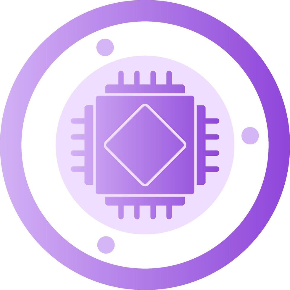 AI Chip Glyph Gradient Icon vector