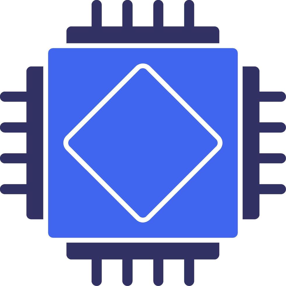 AI Chip Solid Two Color Icon vector