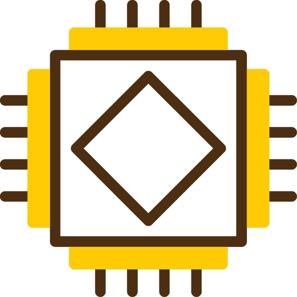 AI Chip Yellow Lieanr Circle Icon vector