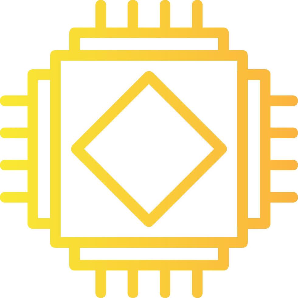 AI Chip Linear Gradient Icon vector