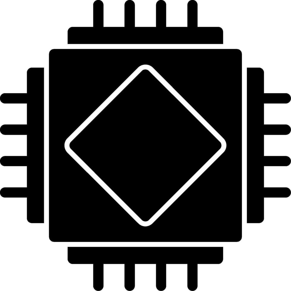 AI Chip Glyph Icon vector