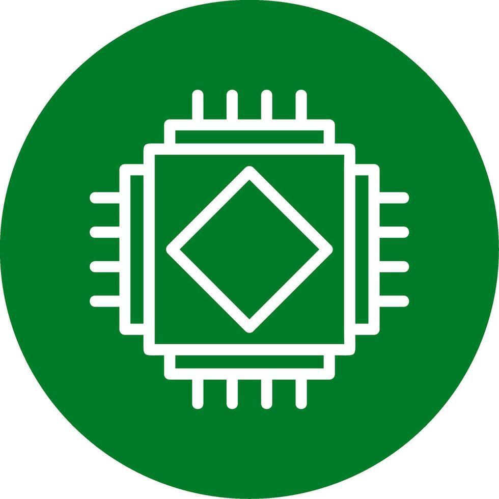 AI Chip Outline Circle Icon vector