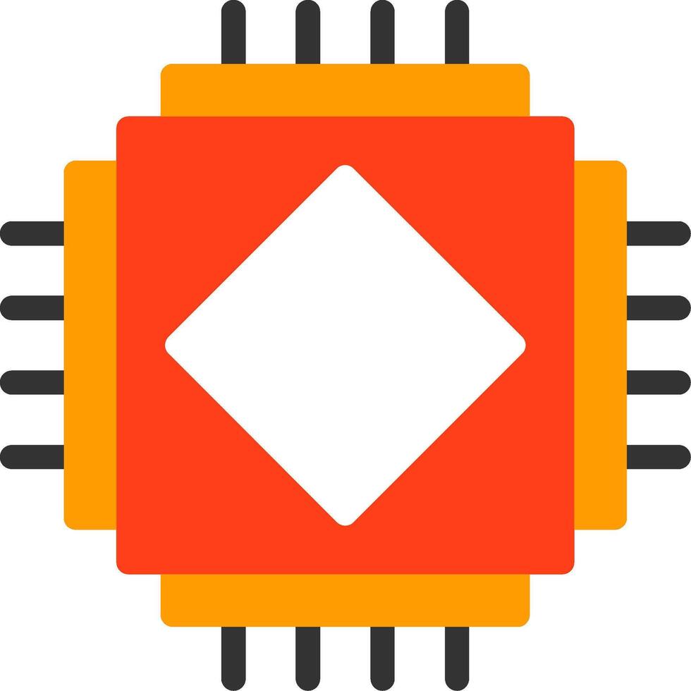 AI Chip Flat Icon vector