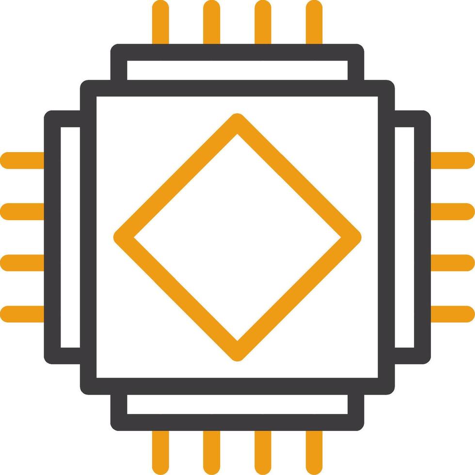 AI Chip Glyph Two Color Icon vector