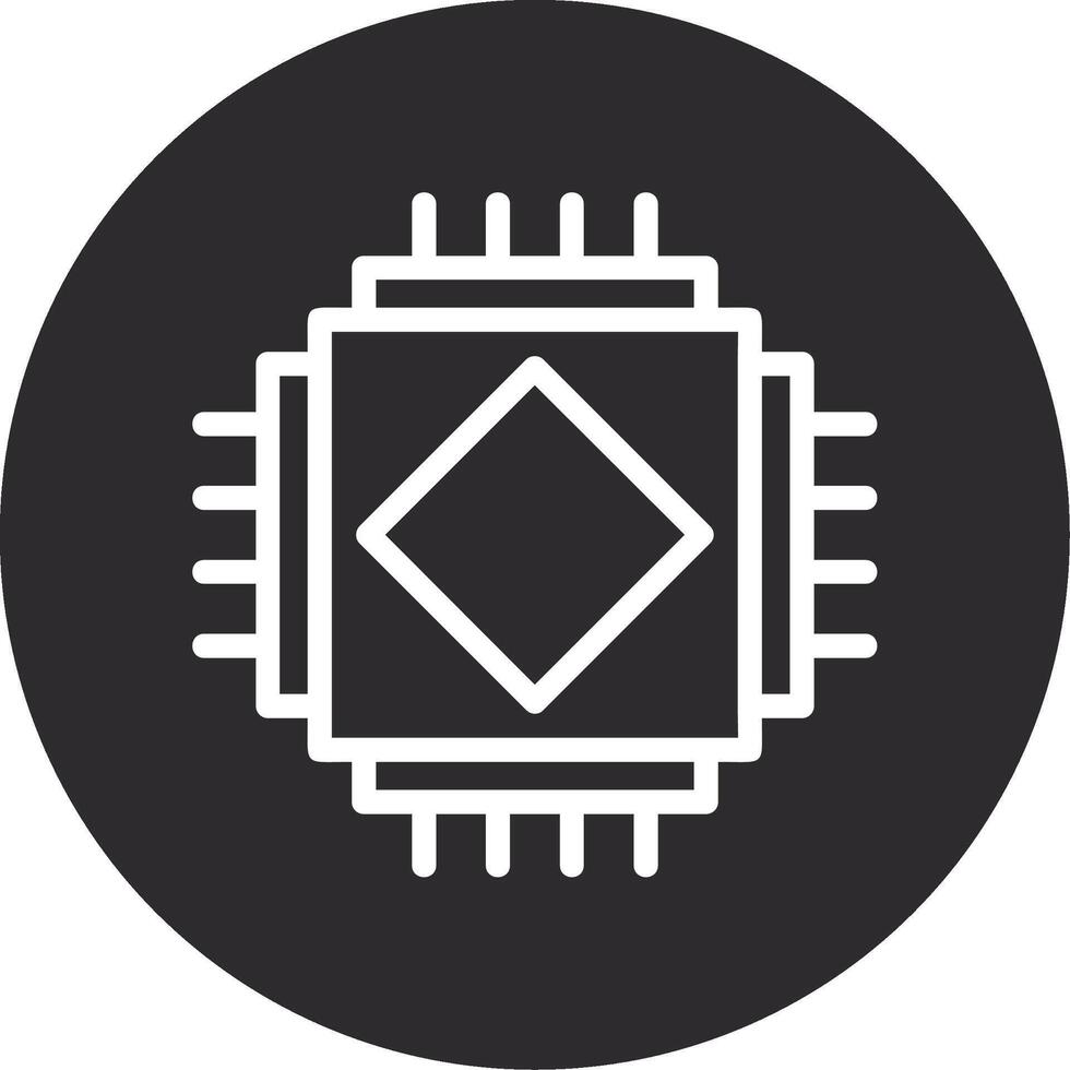 ai chip invertido icono vector