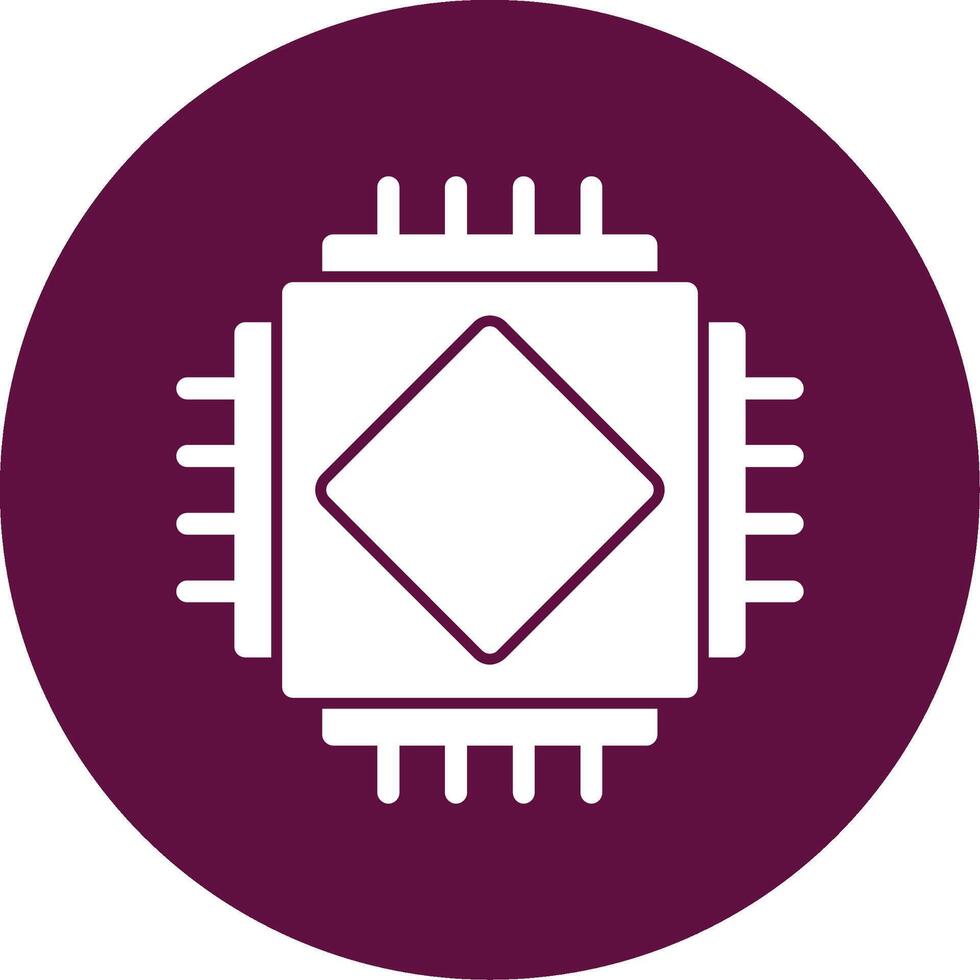 AI Chip Glyph Circle Icon vector