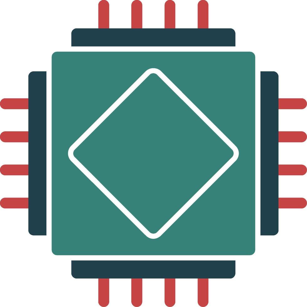 AI Chip Line Circle Icon vector
